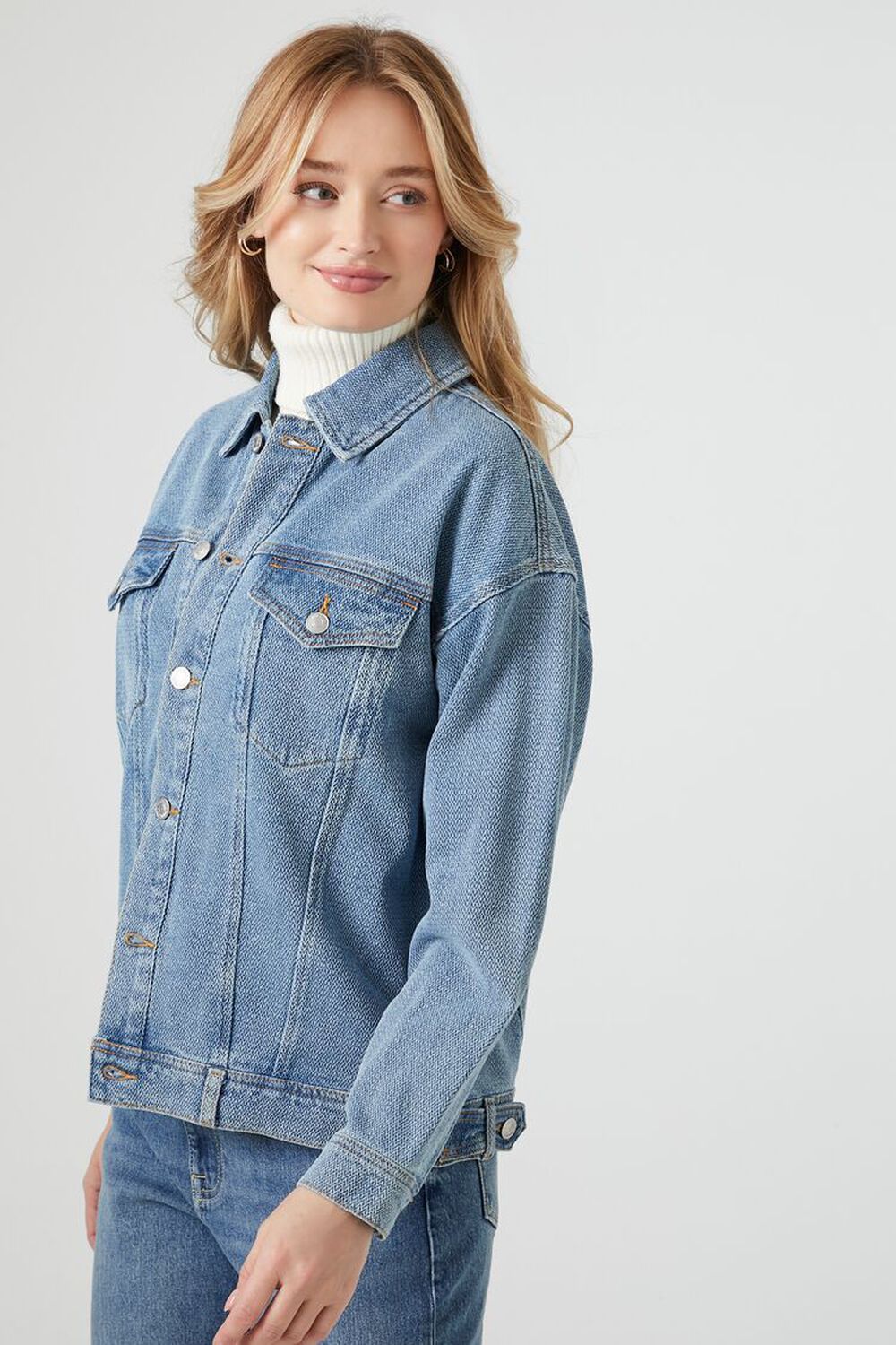 Denim Drop-Sleeve Trucker Jacket